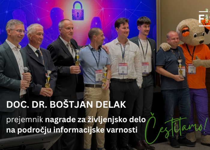 Doc. dr. Boštjan Delak bo prejel priznanje INFOSEK 2026 za življenjsko delo na področju informacijske varnosti