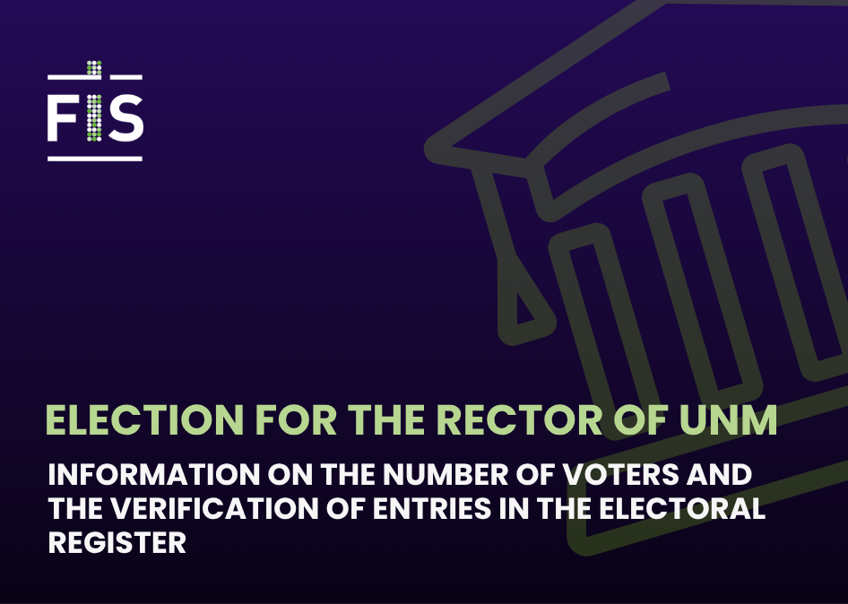 Election for the Rector of UNM - Information on the number of voters and the verification of entries in the electoral register