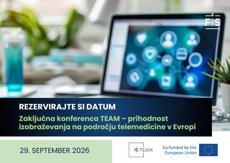 Rezervirajte datum: zaključna konferenca TEAM – prihodnost izobraževanja na področju telemedicine v Evropi