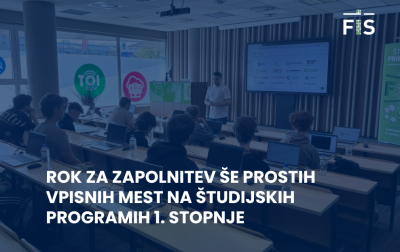 Rok za zapolnitev še prostih vpisnih mest na študijskih programih 1. stopnje